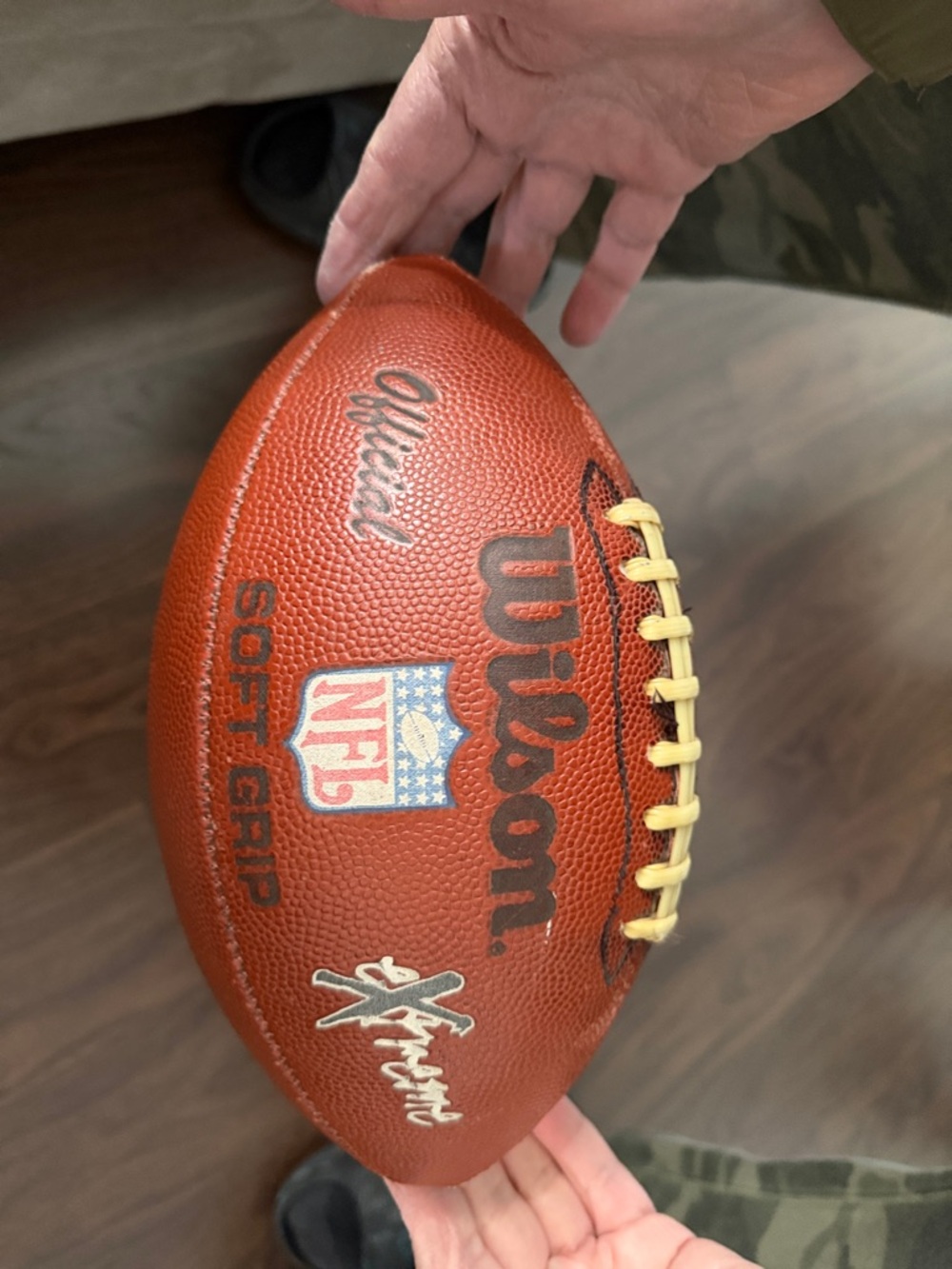 Wilson Orange Football with Tan Laces and NFL Logo